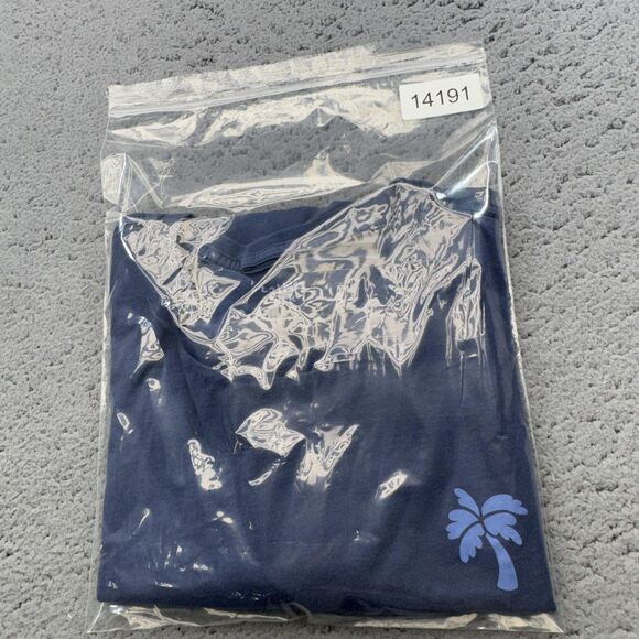 Marine Layer Shirt Mens Medium Blue Crewneck Bottoms Up Graphic Aloha Resort Tee - Picture 11 of 11